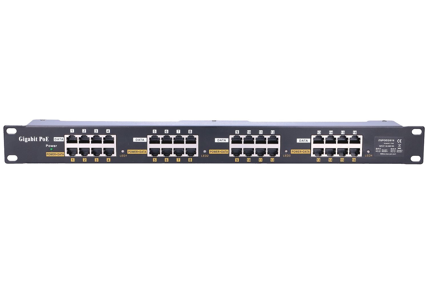 Passive Gigabit PoE Rack Mount Injector/Shielded Panel, 16 port (POE-INJ-16-G-RM)  - The source for WiFi products at best prices in Europe 