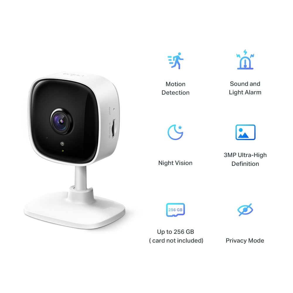 TP-LINK 3MP H.264 Home Security Wi-Fi Camera, Tapo C110 TapoC110 Night  Vision